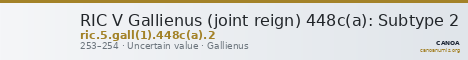 RIC V Gallienus (joint reign) 448c(a): Subtype 2 — CANOA