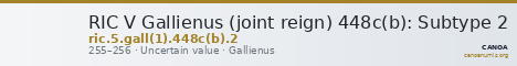 RIC V Gallienus (joint reign) 448c(b): Subtype 2 — CANOA