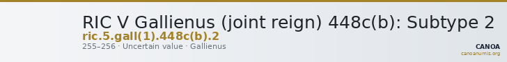 RIC V Gallienus (joint reign) 448c(b): Subtype 2 — CANOA
