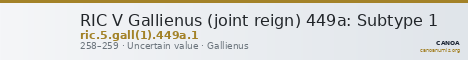 RIC V Gallienus (joint reign) 449a: Subtype 1 — CANOA