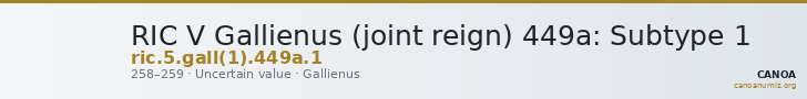 RIC V Gallienus (joint reign) 449a: Subtype 1 — CANOA