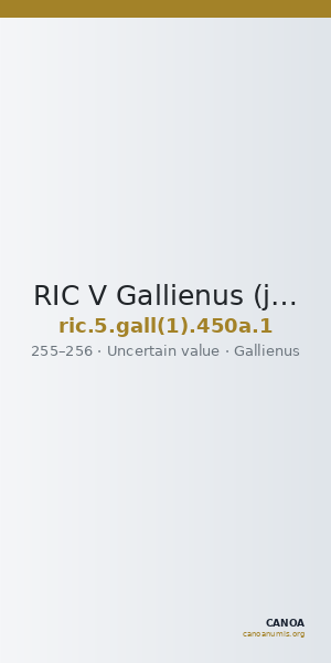 RIC V Gallienus (joint reign) 450a: Subtype 1 — CANOA