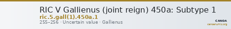 RIC V Gallienus (joint reign) 450a: Subtype 1 — CANOA