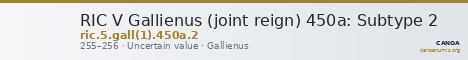 RIC V Gallienus (joint reign) 450a: Subtype 2 — CANOA
