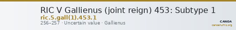RIC V Gallienus (joint reign) 453: Subtype 1 — CANOA