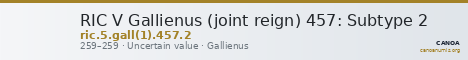 RIC V Gallienus (joint reign) 457: Subtype 2 — CANOA