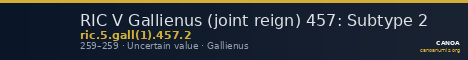 RIC V Gallienus (joint reign) 457: Subtype 2 — CANOA