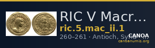 RIC V Macrianus Minor 1 — CANOA