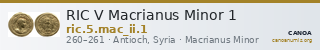 RIC V Macrianus Minor 1 — CANOA