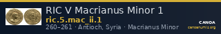RIC V Macrianus Minor 1 — CANOA