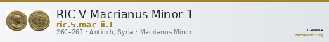 RIC V Macrianus Minor 1 — CANOA