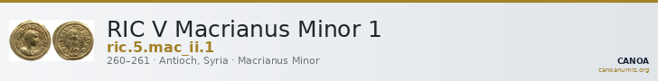 RIC V Macrianus Minor 1 — CANOA