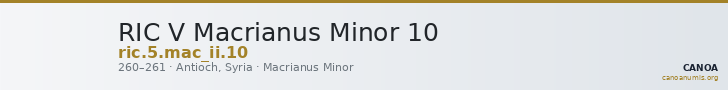 RIC V Macrianus Minor 10 — CANOA