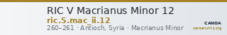 RIC V Macrianus Minor 12 — CANOA