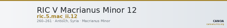 RIC V Macrianus Minor 12 — CANOA