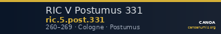 RIC V Postumus 331 — CANOA