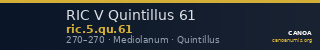 RIC V Quintillus 61 — CANOA