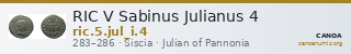 RIC V Sabinus Julianus 4 — CANOA