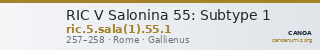 RIC V Salonina 55: Subtype 1 — CANOA