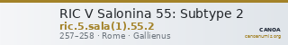 RIC V Salonina 55: Subtype 2 — CANOA