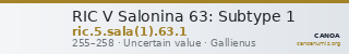 RIC V Salonina 63: Subtype 1 — CANOA