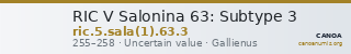 RIC V Salonina 63: Subtype 3 — CANOA