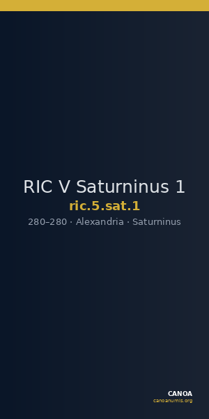 RIC V Saturninus 1 — CANOA