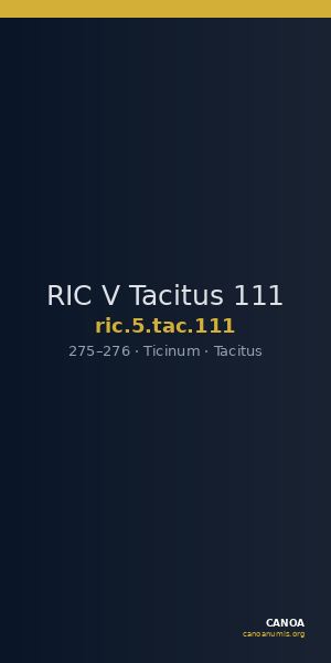 RIC V Tacitus 111 — CANOA