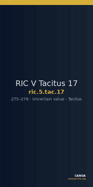 RIC V Tacitus 17 — CANOA