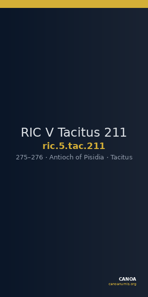 RIC V Tacitus 211 — CANOA