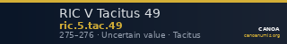 RIC V Tacitus 49 — CANOA