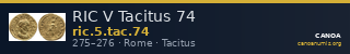 RIC V Tacitus 74 — CANOA