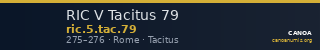RIC V Tacitus 79 — CANOA
