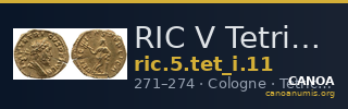 RIC V Tetricus I 11 — CANOA