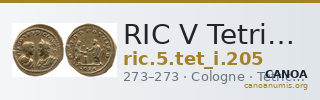 RIC V Tetricus I 205 — CANOA