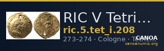 RIC V Tetricus I 208 — CANOA