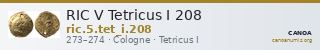 RIC V Tetricus I 208 — CANOA