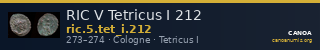 RIC V Tetricus I 212 — CANOA