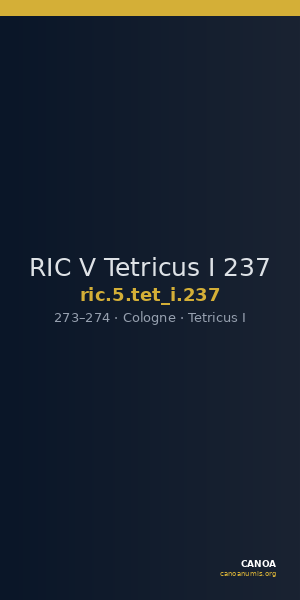 RIC V Tetricus I 237 — CANOA