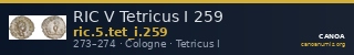 RIC V Tetricus I 259 — CANOA