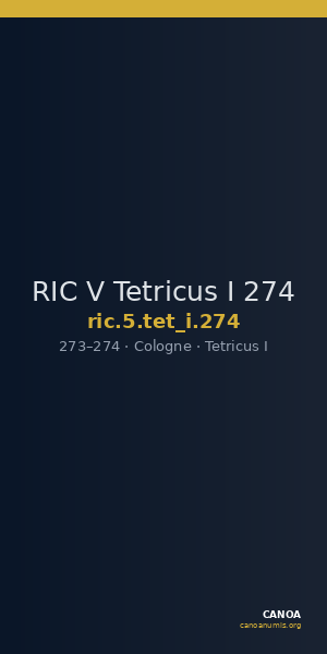 RIC V Tetricus I 274 — CANOA