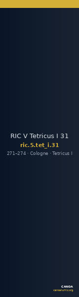 RIC V Tetricus I 31 — CANOA