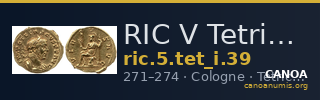 RIC V Tetricus I 39 — CANOA