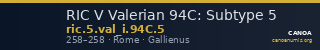 RIC V Valerian 94C: Subtype 5 — CANOA