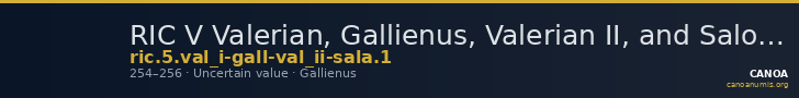 RIC V Valerian, Gallienus, Valerian II, and Salonina 1 — CANOA
