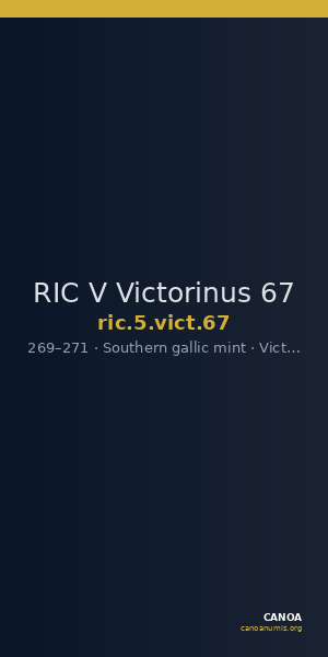 RIC V Victorinus 67 — CANOA