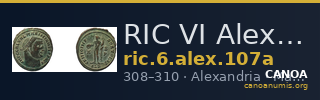 RIC VI Alexandria 107a — CANOA