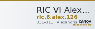 RIC VI Alexandria 126 — CANOA