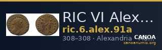 RIC VI Alexandria 91a — CANOA