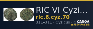 RIC VI Cyzicus 70 — CANOA